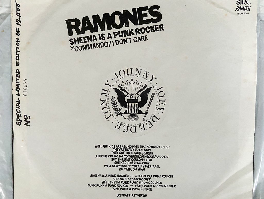 murpworks - musicfan6160 - A Virgin Plastic Bag - Ramones - Sheena back cover image