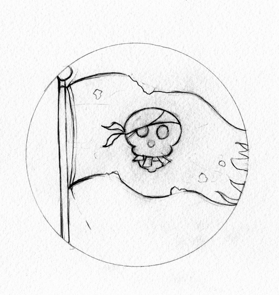 murpworks - The Tales of Silverdale - The Pirate's Lot - pirate flag sketch image